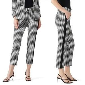 Veronica Beard Gemini Cotton Pants Black White Gingham Women's Size 6 Tuxedo
